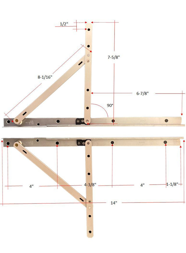 casement and awning window hinge