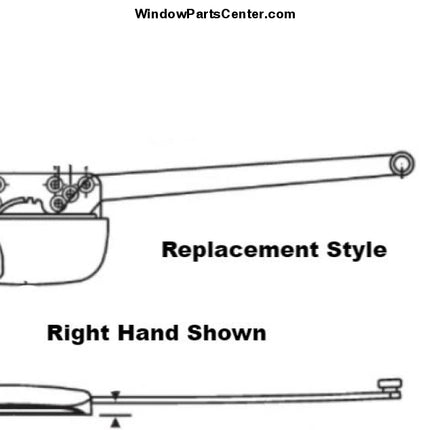 109 Operator -Short Arm (7 1/2) White / Right Casement Window Parts