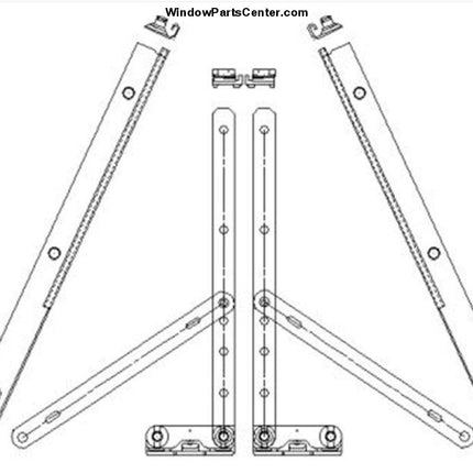 Replacement Awning and Casement HingeKnown Part Numbers: 121, 30451, 30144, 30350, 20681, 30463, 31512, 31532