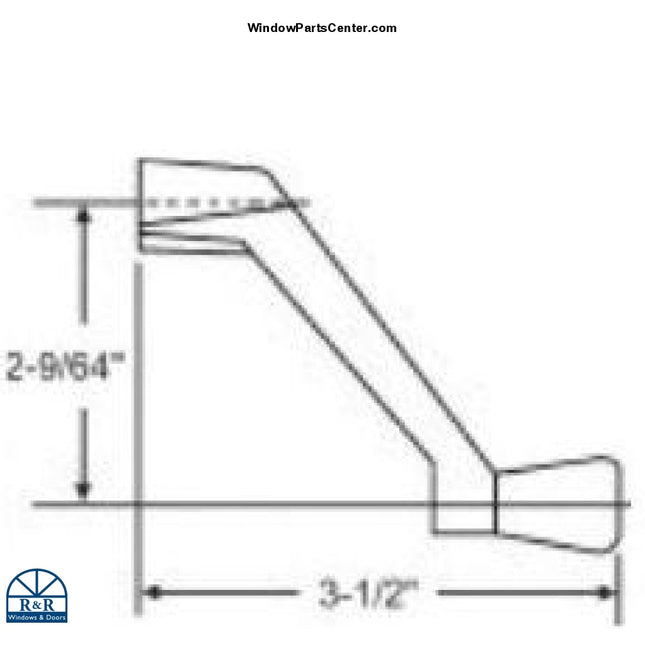 Replacement 3 1/2" Window Roto Operator Crank Handle for Amesbury Truth with 11/32" Spline Operators Known part # 139, 37-137