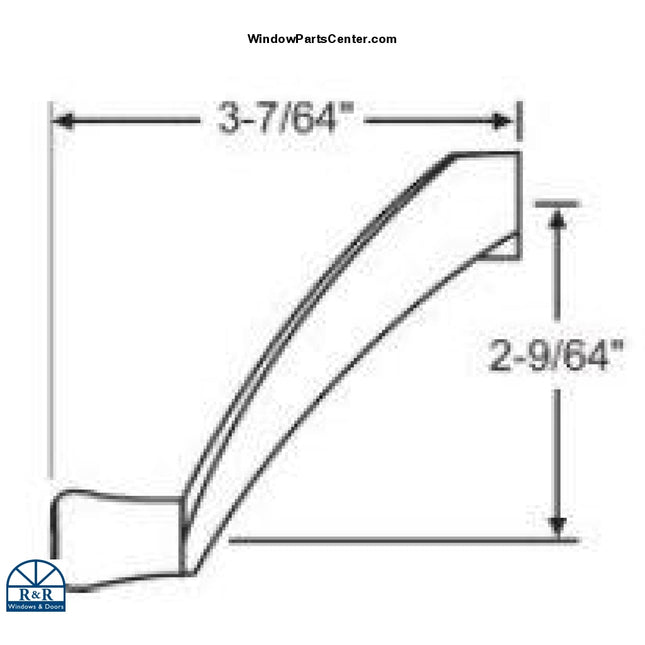 Replacement Amesbury Truth Non Folding Contour Handle - 11/32" Spline For Casement and Awning Window Operators.