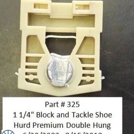 325 1 1/4 Block And Tackle Shoe Pack Double Hung Omega Lock Pivot Shoe 1 1/4 Inch Block and Tackle Shoe