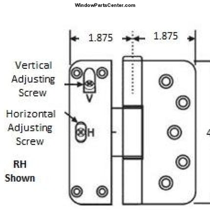 815 / 816 Vertical And Horizontal Adjustment Door Hinge Inswing Swinging Patio Doors