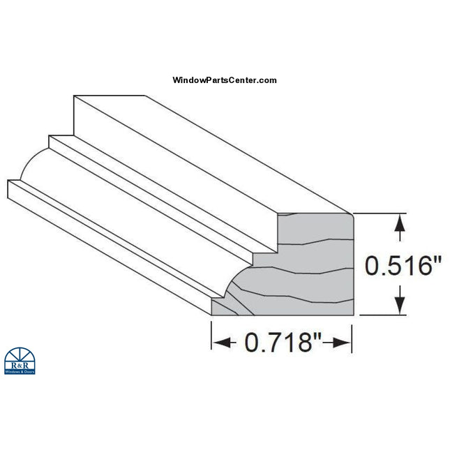 966 Interior Pine Glazing Bead