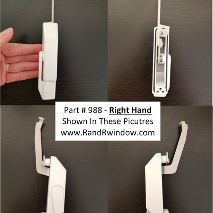 988 Truth Multi-Point Locking Handle For Casements and Awnings Known to have been used on Hurd Monument Vinyl Windows, Allsco and more.  Known Part Number: 24-84-32-001, 24-84-32-002