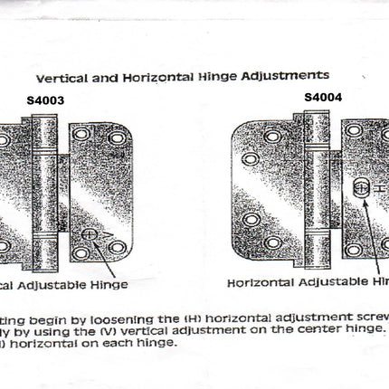 S4003 - Set Hinge Vertical Adjustable Set Door Hinge