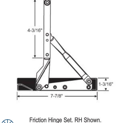 C2005 SX Interlock Friction Hinge Set For Casement and Awning Windows. Known Part Number: 12C-IS23, 28-135C,  C2005 Known Part Numbers: 12C-IS23, 12C-IS23 RE, Interlock 12C-IS23 RE, XS Interlock 12C-IS23 RE, Interlock WORLD/PATS P1090 AI