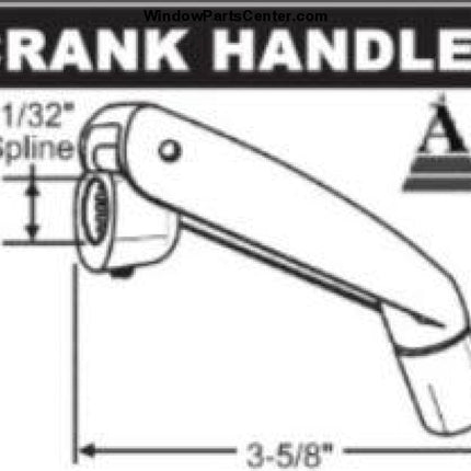 S1104 - Ashland Operator Crank Handle 11/32 Inch Spline Casement Window Parts