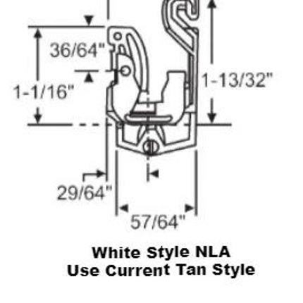 S1118 - Double Hung Jamb Liner Friction Shoe - Set of 2 reference part number WB1395-058. Color white with metal tab