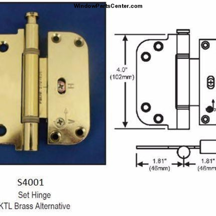 Hoppe Vertical Adjustable Door Hinge - Set Hinge 122330200 850-8755047. Known to work on: Semco Doors, Hoppe Hardware, Hoppe Columbus, Windsor Doors and Superior Doors 