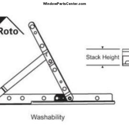 SS10004 - Roto North America HG05 13" Adjustable Hinge Kit For Casement Windows. Part Number HG05-7202, HG05-7203, HG05-7506