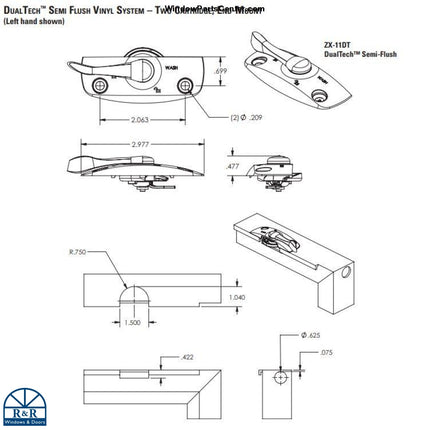 Ss20016 Flush Mount Tilt And Lock Sash With Wash Feature - Kit Zx-11Dt Double Hung