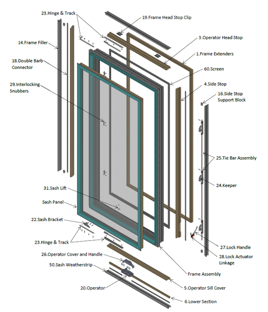 H3 Fusion Tech Casement Windows Parts Identification (Hurd and Sierra ...