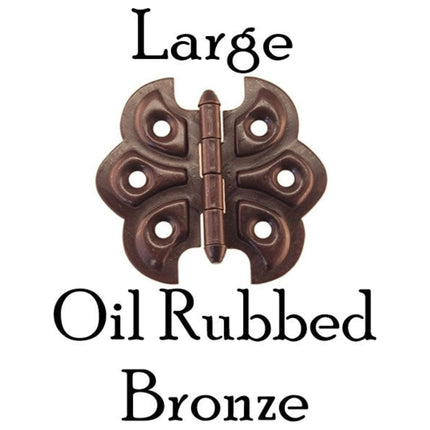 Historical Embossed Butterfly Cabinet Hinge.  Size large. color oil rubbed bronze