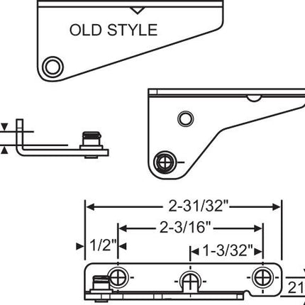 Part Number: 123  Amesbury Truth Casement Sash Bracket Old Style Sash Bracket Clip On Type (no set ring) For: Split Arm Operator