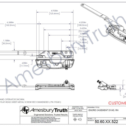 147 AmesburyTruth Encore Sill Mount Casement Operator- Dyad 50.60