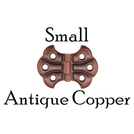 Historical Embossed Butterfly Cabinet Hinge. Size Small. Color Antique copper
