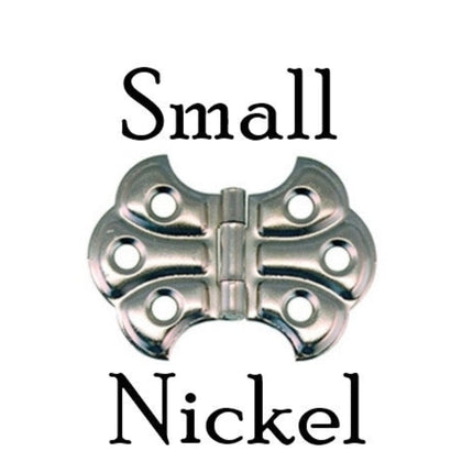 Historical Embossed Butterfly Cabinet Hinge. Size small color nickel