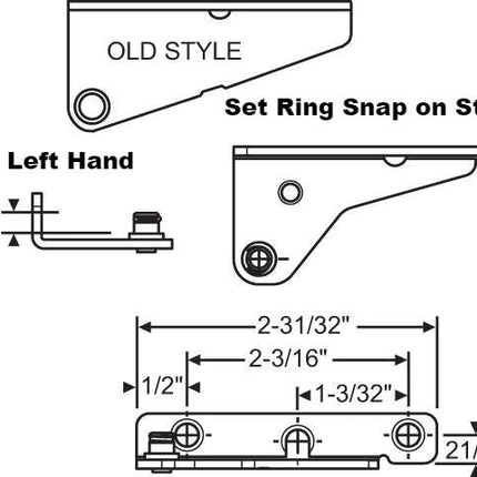 187 Sash Bracket with Set Ring