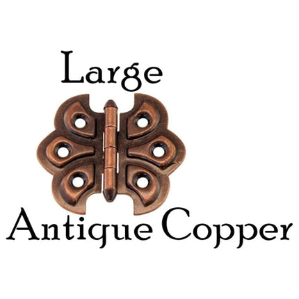 Historical Embossed Butterfly Cabinet Hinge. Color antique copper