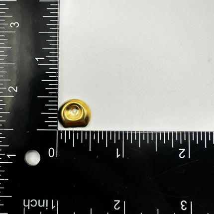 brass-plated steel bullet catches for cabinet doors with a cylindrical shape and a flat base for mounting. showing size large latch