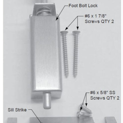 541 - Foot Bolt Secondary Lock Sliding Patio Door