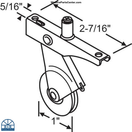 Screen Roller 10-410 Replacement for Rite and Metal Industry Screen Door Rollers (Adjustable)  Ball bearing wheel (1 inch O.D).
