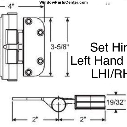 S4011 Hoppe Adjustable  Door Hinge  - Set Hinge- Non Removable Pin