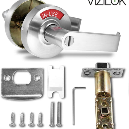 ADA Door Lock with Indicator in Satin Chrome - Right-Handed