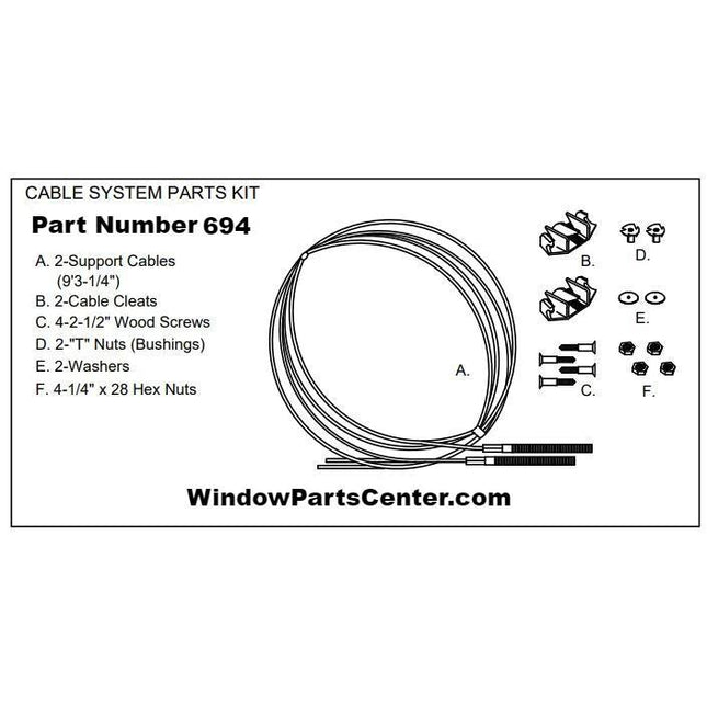 694 - Bay & Bow Window Cable Support System Kit