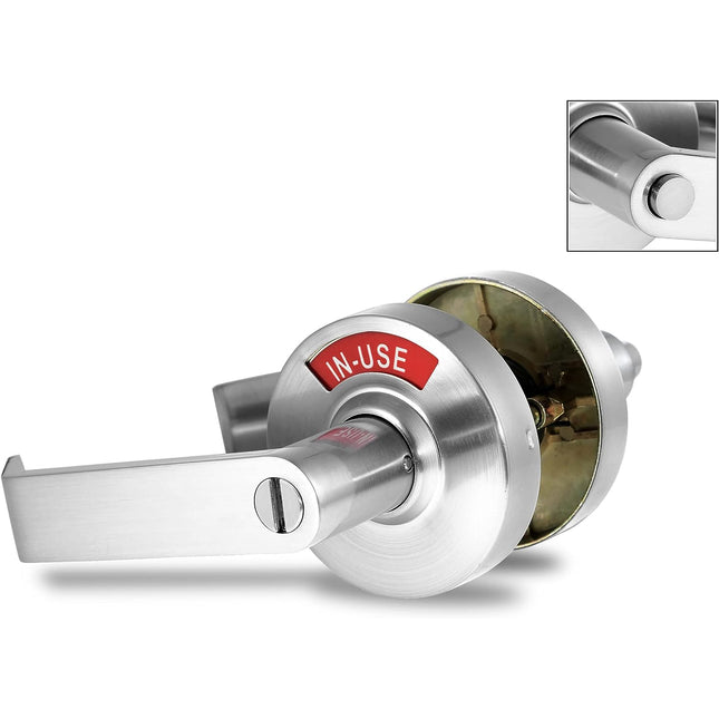 ADA Door Lock with Indicator in Satin Chrome - Left-Handed