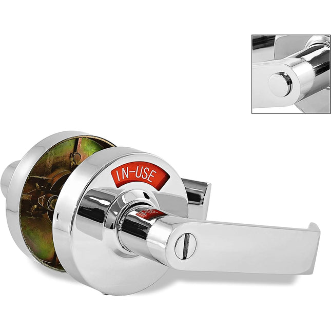ADA Door Lock with Indicator in Polished Chrome - Right-Handed