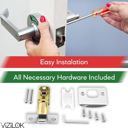 ADA Door Lock with Indicator in Satin Chrome - Right-Handed Vacant occupied sign 