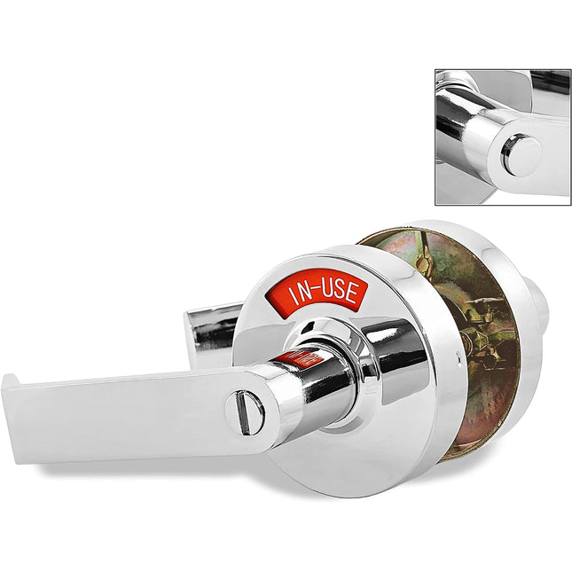 ADA Door Lock with Indicator in Polished Chrome - Left-Handed