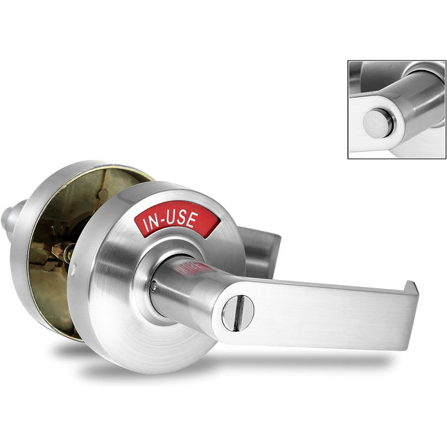 ADA Door Lock with Indicator in Satin Chrome - Right-Handed