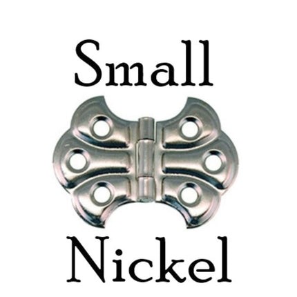 Historical Embossed Butterfly Cabinet Hinge.  size small. color nickel