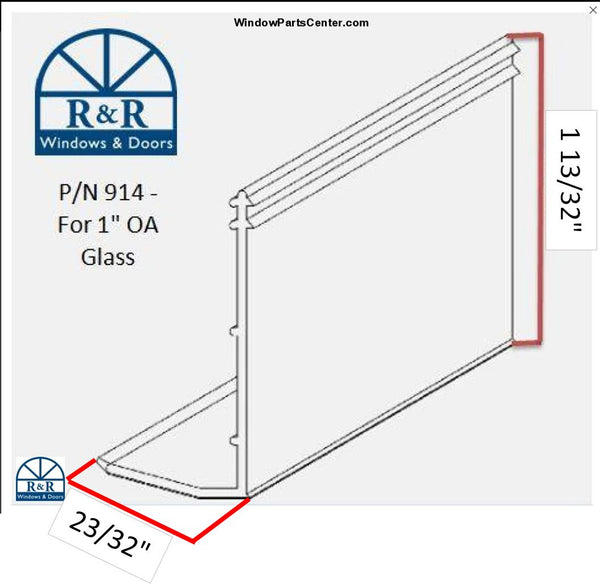 1" SnapInVinyl Glazing Bead Hurd, Rivco and Marvin Replacement parts