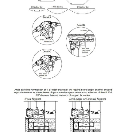 Bay &amp; Bow Window Cable Support System Kit