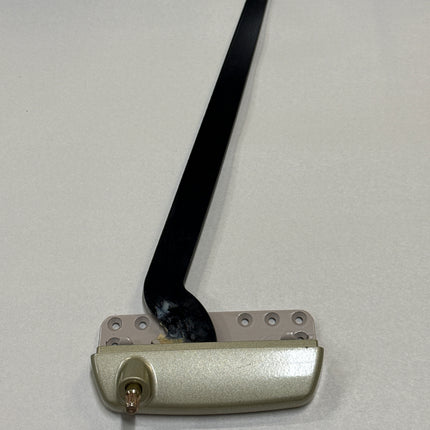 Casement window black straight arm crank operator in goldtone finish right hand on  white background Amesbury truth brand window part 