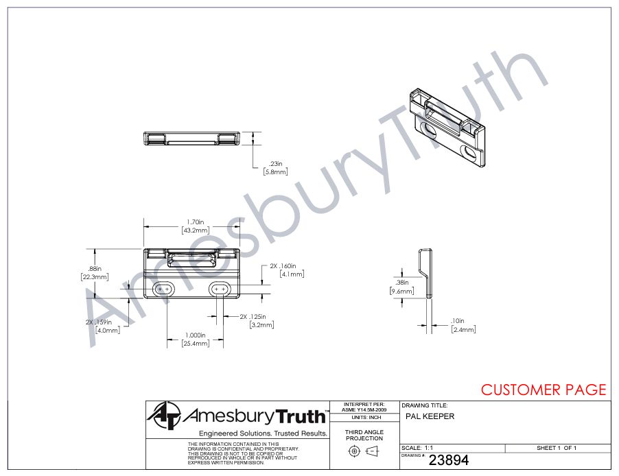 C1010K 23894 Amesbury Truth Positive Action Lock Face Mount – R&R ...