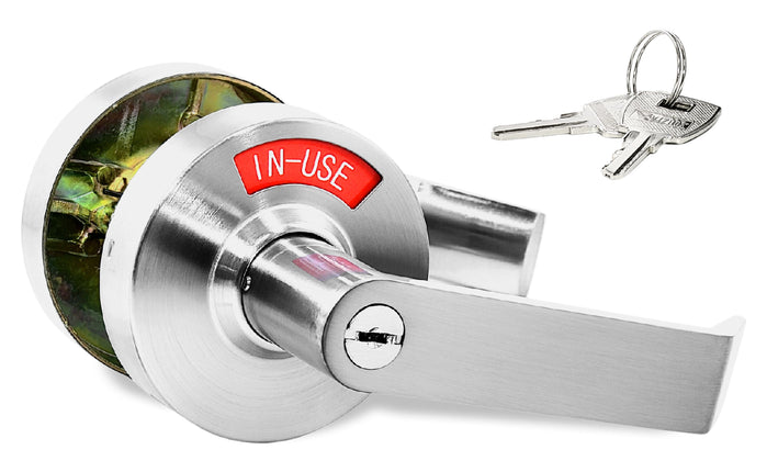 Privacy Indicator Door Lock with Keys in Satin Chrome commercial grade heavy duty