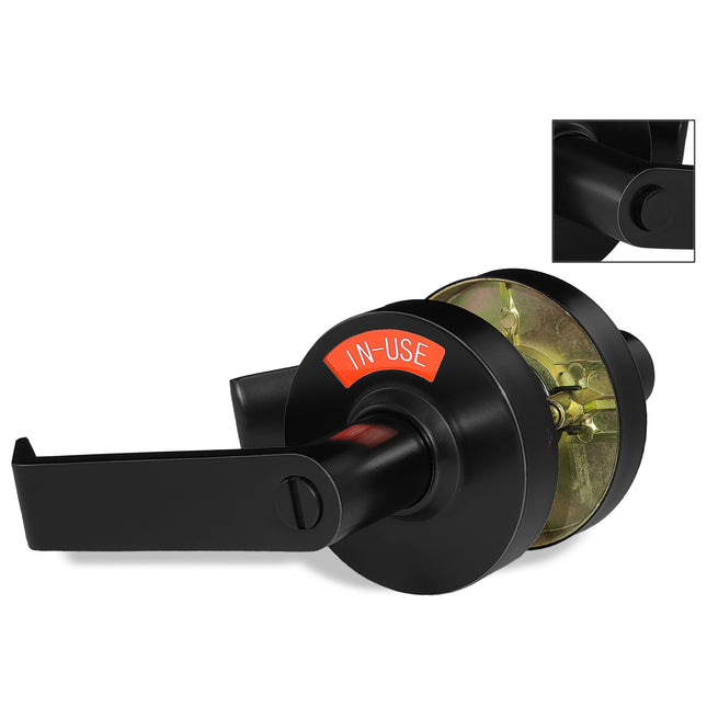 ADA Door Lock with Indicator in Matte Black - Left-Handed