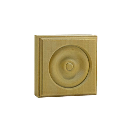 EWAP30 Rosette Casing Corner Block 1 inch x 3 inch Square Poplar Wood