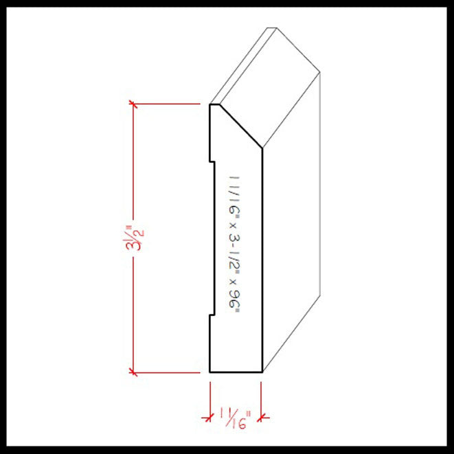 EWBB14 Beveled 3-1/2 inch Baseboard Moulding – R&R Windows & Doors