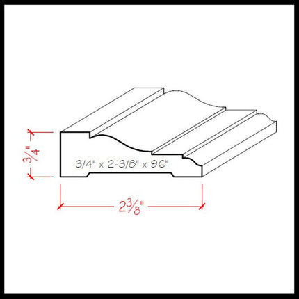 EWCA11 Colonial 2-3/8 inch Casing Trim Moulding