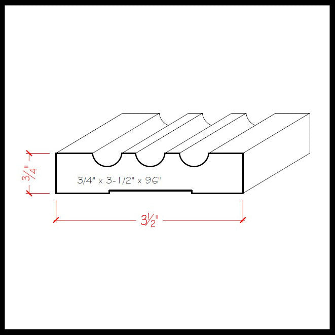 EWCA46 Fluted 3-1/2 inch Casing Trim Moulding – R&R Windows & Doors