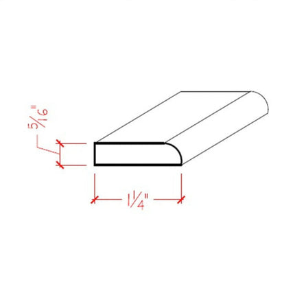 EWCS11 Kitchen Cabinet Scribe 1-1/4" Wide x 5/16" Trim. Unfinished