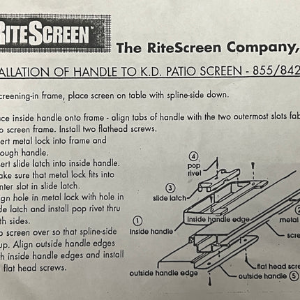 521 Sliding Screen Door Handle Rite Screen