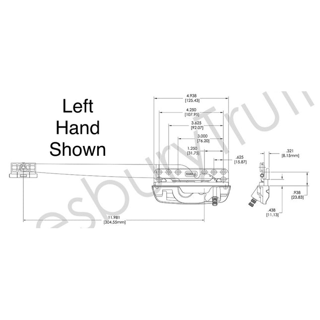 Part number S1145  Encore Single Arm Pivot Shoe Amesbury Truth Awning Operator 52.14.XX.211  Encore Series is a direct replacement for Maxim Series Operators (old maxim version was stamped on the back of housing 45352 Made in U.S.A. TRUTH. Or stamped 45852