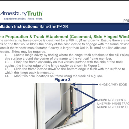 S1015 -Amesbury Truth Residential SafeGard 2R Window Operating Control Device (WOCD) For Casement Windows